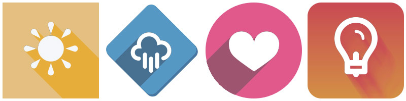 Long-shadow icons